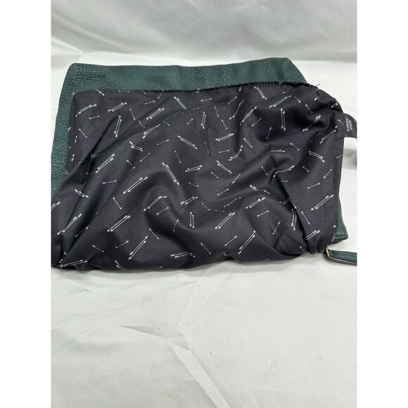 FREE PEOPLE Clutch Bag Vegan Faux Leather Pebble Laptop Cosmetic 12x14.5 Green - Picture 14 of 16